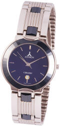 ASTRON 5022-2 elegáns férfi karóra, kerámia betétes nemesacél tok, ezüst színű, kék kerámia csat, kék számlap, keményített ásványüveg, quartz szerkezet, cseppmentes vízállóság (5022-2) - oranagykereskedes