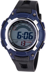 TIKO TIME férfi karóra, quartz, kék színű műanyag tok, fekete színű műanyag szíj, LCD számlap, cseppmentes vízmentesség (7464-9)