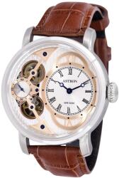 ASTRON 5522-8 férfi karóra, ezüst színű nemesacél tok, barna bőrszíj, ezüst színű számlap, keményített ásványüveg, HIBRID (mechanikus+quartz) szerkezet, 100 m (10 ATM) vízállóság (5522-8) - oranagykereskedes
