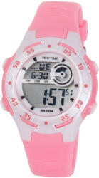 TIKO TIME női műanyag karóra, quartz, rózsaszín és fehér színű tok és csat, LCD számlap (7455-3)
