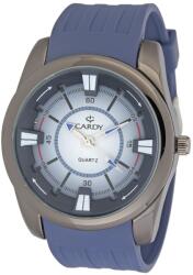 Cardy férfi karóra, fekete színű fémtok, kék színű műanyag szíj, kék színű számlap, quartz szerkezet, cseppmentes vízállóság (2652-2)