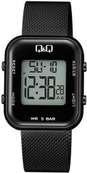 Q&Q női karóra, quartz, digitális kijelzés, fekete színű műanyag tok, fekete színű acél karcsat, M207J011Y (4095-5)