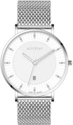 ASTRON 8061-7 férfi karóra, ezüst színű nemesacél tok, ezüst színű nemesacél csat, fehér számlap, keményített ásványüveg, quartz szerkezet, 50 m (5 ATM) vízállóság (8061-7) - oranagykereskedes