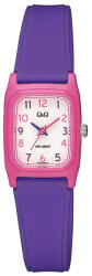 Q&Q karóra, quartz, ciklámen színű műanyag tok, fehér színű számlap, lila műanyag szíj, V33A-004VY (4216-9)