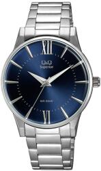 Q&Q férfi fémcsatos karóra, quartz, ezüst színű acél tok, ezüst színű csat, kék számlap, (Superior) S398J212Y (4022-0)