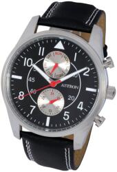 ASTRON 5534-1 férfi karóra, multifunkciós, ezüst színű nemesacél tok, fekete bőrszíj, fekete számlap, keményített ásványüveg, quartz szerkezet, 50 m (5 ATM) vízállóság (5534-1) - oranagykereskedes