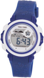 TIKO TIME női műanyag karóra, quartz, kék és fehér színű tok és csat, LCD számlap (7455-6)