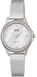Q&Q női karóra, ezüst színű fémtok, gyöngyház színű számlap, ezüst színű fémcsat C80A-003PY (4214-5)