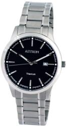 ASTRON 8042-1 férfi karóra, ezüst színű titánium tok, titánium csat, fekete számlap, keményített ásványüveg, quartz szerkezet, 50 m (5 ATM) vízállóság (8042-1) - oranagykereskedes