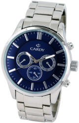 Cardy férfi karóra, quartz, ezüst színű fémtok, ezüst színű fém karcsat, kék színű számlap, cseppmentes vízállóság (2675-1)