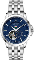 ASTRON 8060-2 sorszámozott automata férfi karóra, ezüst nemesacél tok, ezüst nemesacél csat, kék számlap, zafír üveg, mechanikus automata szerkezet, WR50M vízállóság (8060-2) - oranagykereskedes