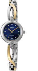 Q&Q női karóra, ezüst színű fémtok, bicolor színű fémcsat, kék számlap, F06A-004PY (4205-2)
