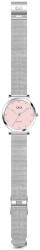 Q&Q női karóra, quartz, ezüst színű fémtok, rózsaszínű számlap, ezüst színű acél karcsat, C35A-019PY (4092-8)