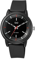 Q&Q férfi karóra, quartz, fekete színű műanyag tok, fekete színű számlap, fekete színű műanyag szíj, V29A-005VY (4082-3)