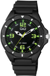 Q&Q férfi karóra, quartz, fekete színű műanyag tok, fekete színű számlap, fekete színű műanyag szíj, V30A-005VY (4086-1)
