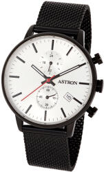 ASTRON 8012-0 sportos férfi karóra, multifunkciós, fekete színű nemesacél tok, fekete nemesacél csat, ezüst színű számlap, keményített ásványüveg, quartz szerkezet, 50 m (5 ATM) vízállóság (8012-0) - oranagy