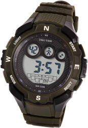TIKO TIME férfi műanyag karóra, quartz, zöld és fekete színű tok és csat, LCD számlap (7457-3)