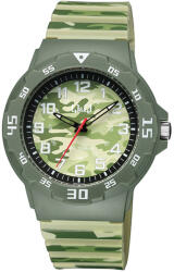 Q&Q férfi karóra, quartz, zöld színű műanyag tok, zöld színű terep mintás számlap, zöld színű terep mintás műanyag szíj, V02A-011VY (4080-4)