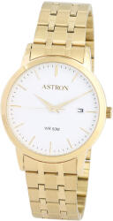 ASTRON 8045-9 férfi karóra, arany színű nemesacél tok, arany színű nemesacél csat, fehér számlap, keményített ásványüveg, quartz szerkezet, 50 m (5 ATM) vízállóság (8045-9) - oranagykereskedes