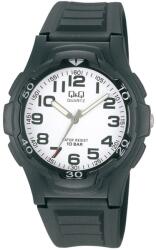 Q&Q férfi műanyag karóra, quartz, fekete színű tok és szíj, fehér számlap, műanyag hátlap, VP84J001 (4774-3)
