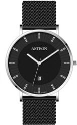 ASTRON 8061-1 férfi karóra, ezüst színű nemesacél tok, fekete nemesacél csat, fekete számlap, zafír üveg, quartz szerkezet, 50 m (5 ATM) vízállóság (8061-1) - oranagykereskedes