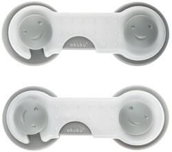 AKUKU univerzális biztonsági zár szekrényekhez, fiókokhoz - 2 db-os - Szürke/fehér