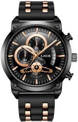 LIGE Ceas LIGE TR-23705 - Negru / Aur Roz KP23705 Ceas