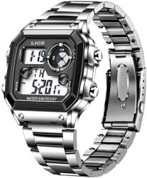 LIGE Ceas digital LIGE - Argintiu/Negru KP23706 Ceas
