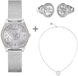 GUESS női karóra, nyaklánc és fülbevaló szett JUBE02136JWRHT+JUBN02141JWRHT+GW0748L1