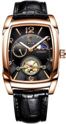 LIGE Ceas LIGE OR-35200 - Negru / Aurie / Roz KP35200 Ceas