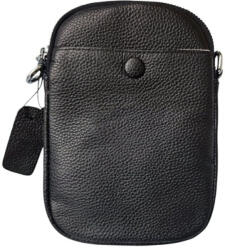  Jordána valódi bőr női oldaltáska kisméretű mobiltelefon táska fekete (na-22128-black)