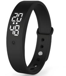 HARAHU Szilikonszíjas Karóra lázmérővel-Fekete KP22417