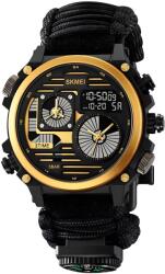 Skmei SP-35268 karóra - Fekete / Arany / Iránytűvel KP35268