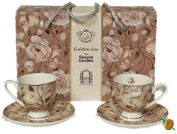  English Roses Cream Golden Line - 2 db eszpresszó csésze aljjal szett (3948018)