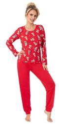 Donna Bear long karácsonyi pizsama, piros nadrág, S