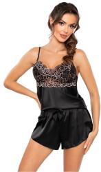 Donna Sabrina szaténpizsama, fekete, S