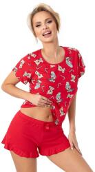 Donna Bear short női karácsonyi pizsama, piros, S