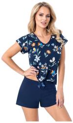 Donna Caroline short női pamutpizsama, kék, S