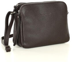 Marco Mazzini Bőr crossbody táska két rekesszel | sötétbarna