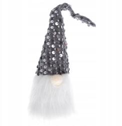 ZIK Manó szürke flitteres sapka 30cm ajándék (skrzat-7)