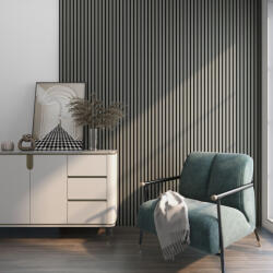 Wohnen Akusztikus fali panel 4db 120x60 cm világosszürke tölgyfa hatású lamellás falburkolat dekorpanel