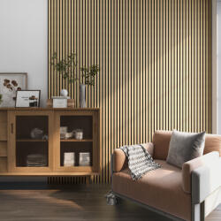 Wohnen Akusztikus fali panel 12db 120x60 cm világos tölgyfa hatású lamellás falburkolat dekorpanel - hazravalo - 172 100 Ft