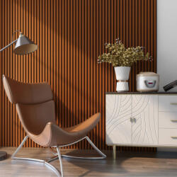 Wohnen Akusztikus fali panel 8db 120x60 cm teakfa hatású lamellás falburkolat dekorpanel