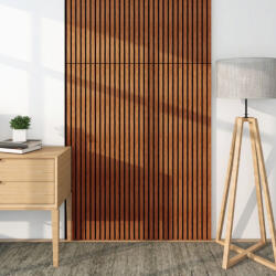Wohnen Akusztikus fali panel 4db 120x60 cm teakfa hatású lamellás falburkolat dekorpanel