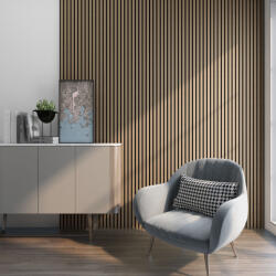 Wohnen Akusztikus fali panel 12db 120x60 cm világos diófa-hatású lamellás falburkolat dekorpanel
