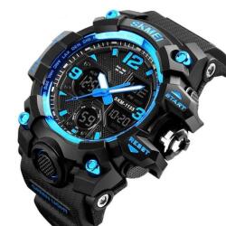Skmei Ceas barbatesc, Skmei, Shock resistant, Cronograf, Army, Militar, Sport, Digital, Rezistent la apa si socuri, Albastru Ceas