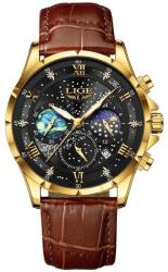 LIGE Ceas barbatesc Lige Maro Analog Quartz Piele naturala Design deosebit Ceas