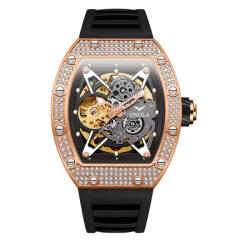 Onola Ceas Barbati Onola 3838 Rose-Negru , Mecanic, Design Luxury, Luminos, Rezistent la Apa 3ATM Ceas