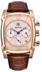 BENYAR Ceas barbatesc Benyar Clasic Elegant Curea piele Quartz Analog Rose Ceas