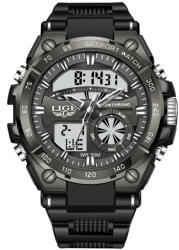 LIGE Ceas Barbati Lige 8971 Negru , Design Military, Functii Multiple, Cronograf, Rezistent la Apa 5ATM Ceas